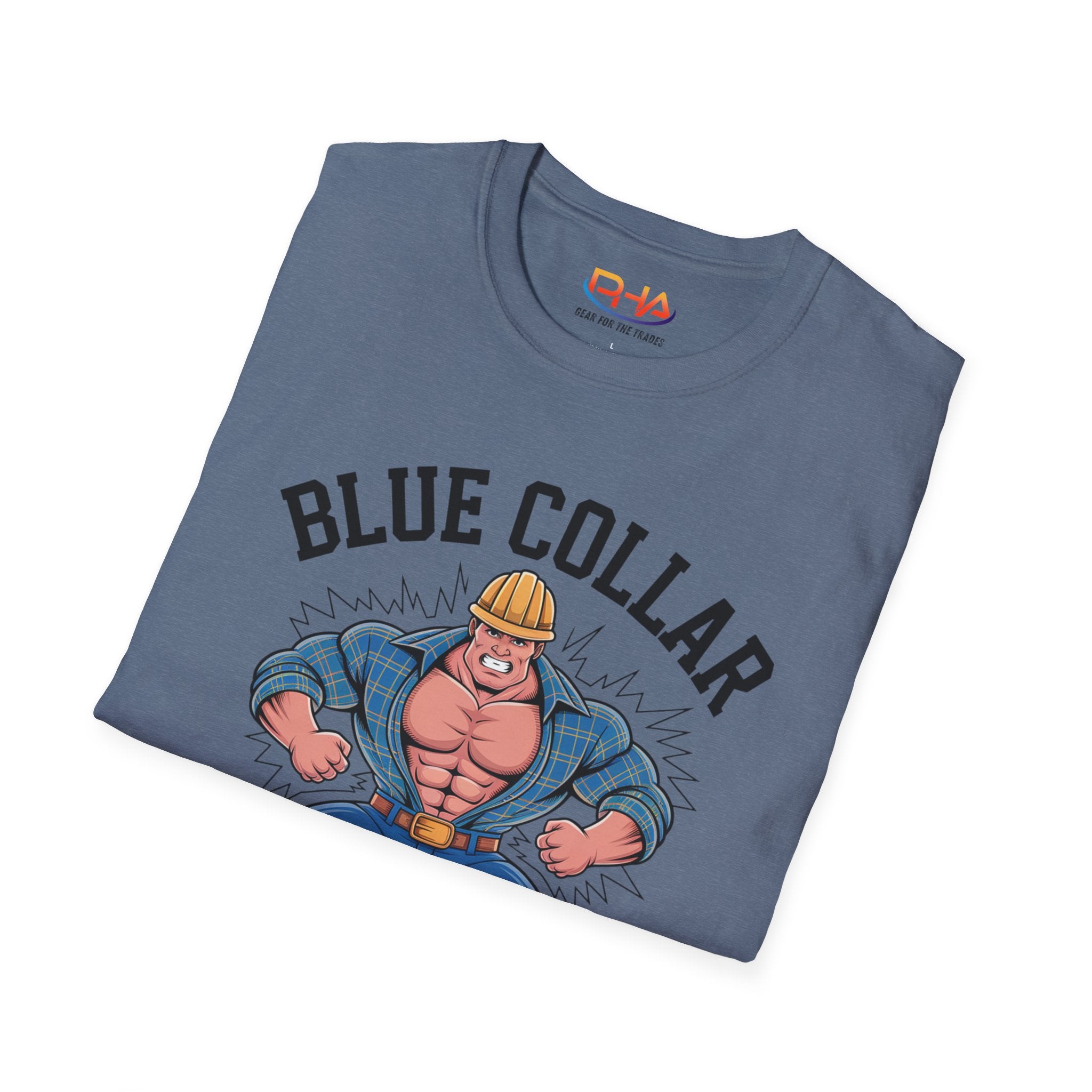 Blue Collar Warrior Graphic Tee | Construction Worker Strongman T-Shirt