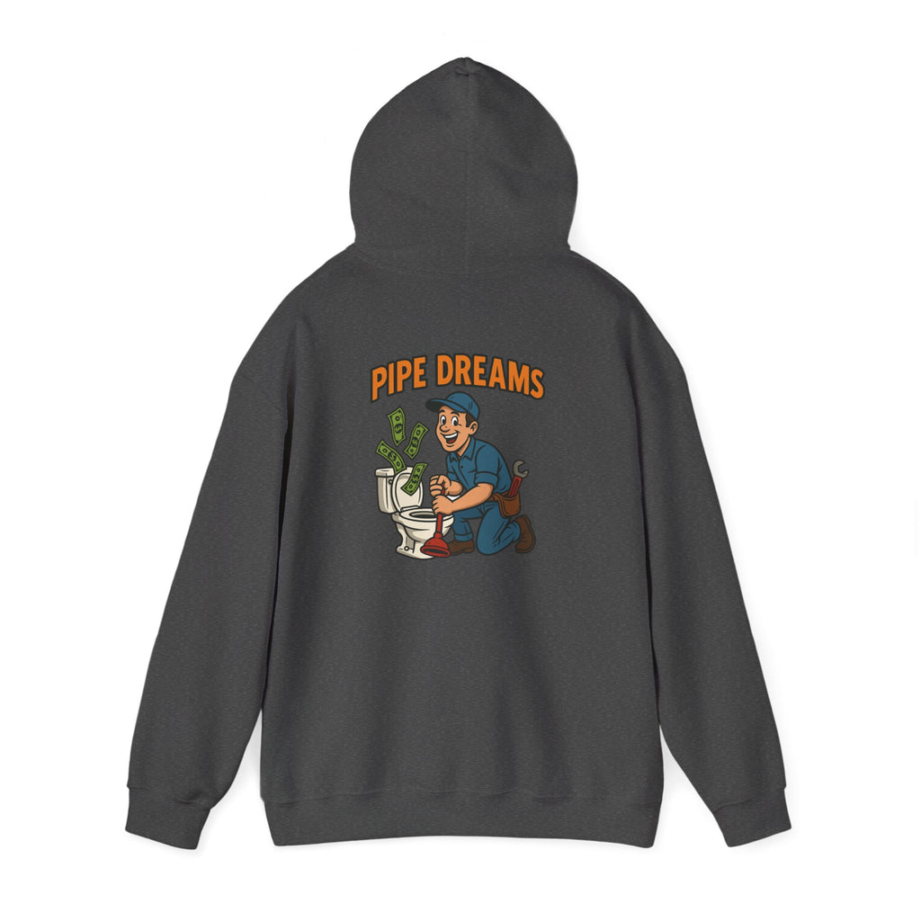 Pipe Dreams Graphic Hoodie | Plumber Money Illustration Hooded Sweatshirt