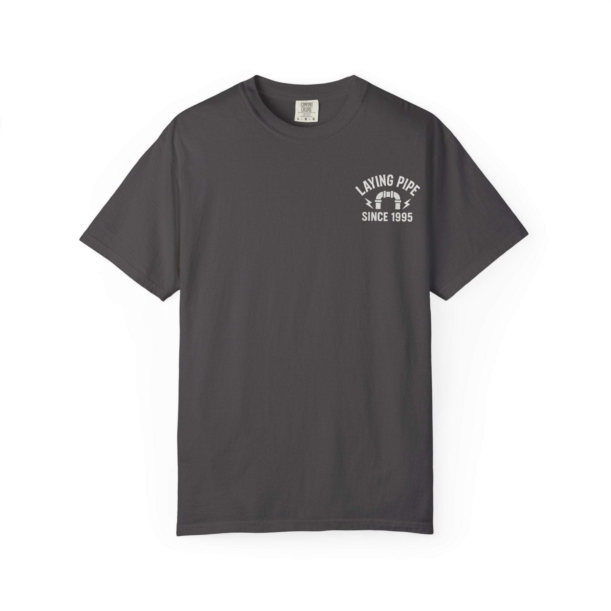 Laying Pipe Since 1995 Graphic Tee | Vintage Plumber Design T-shirt