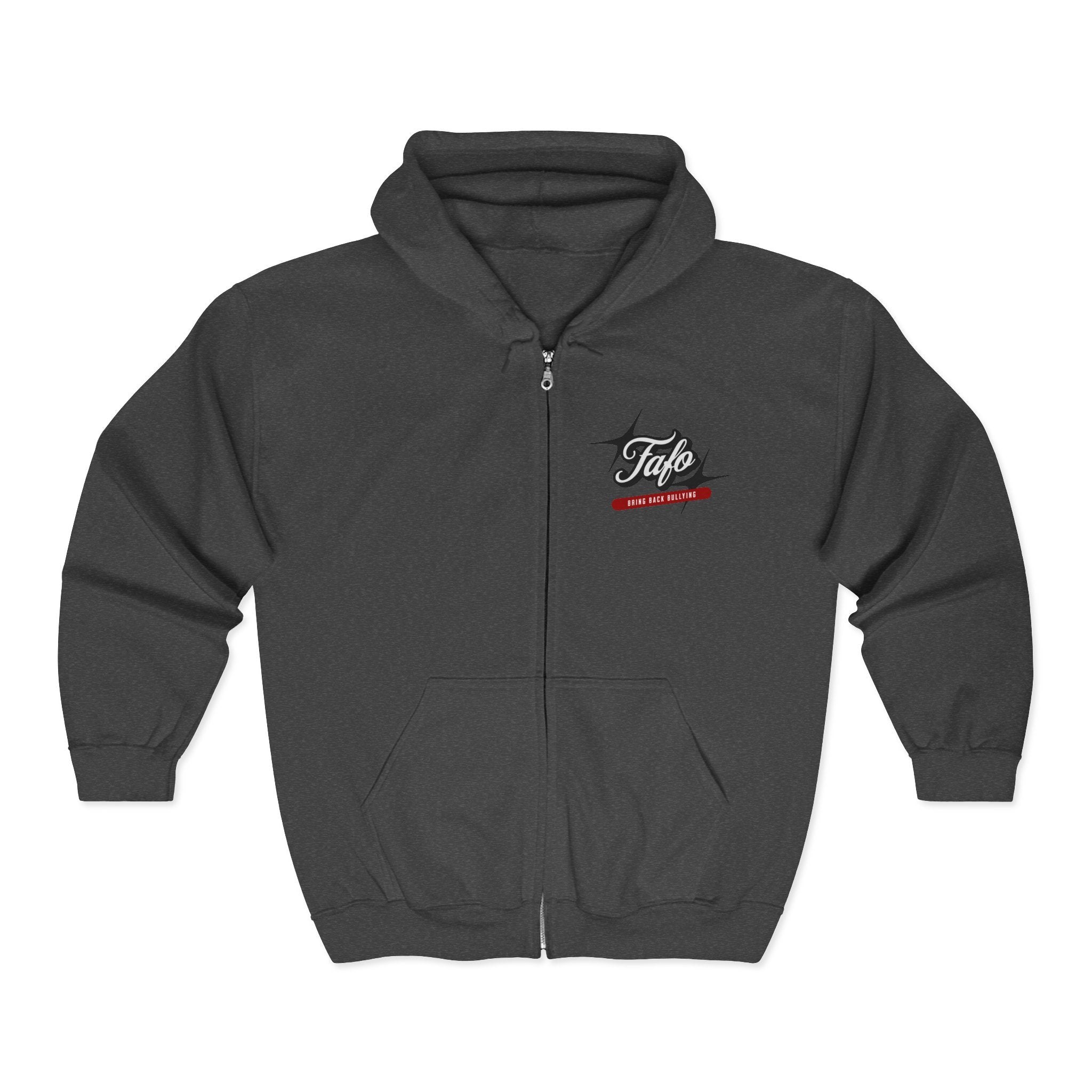 FAFO Retro Script Graphic Full-Zip Hoodie | Hooded Zip-Up Sweatshirt