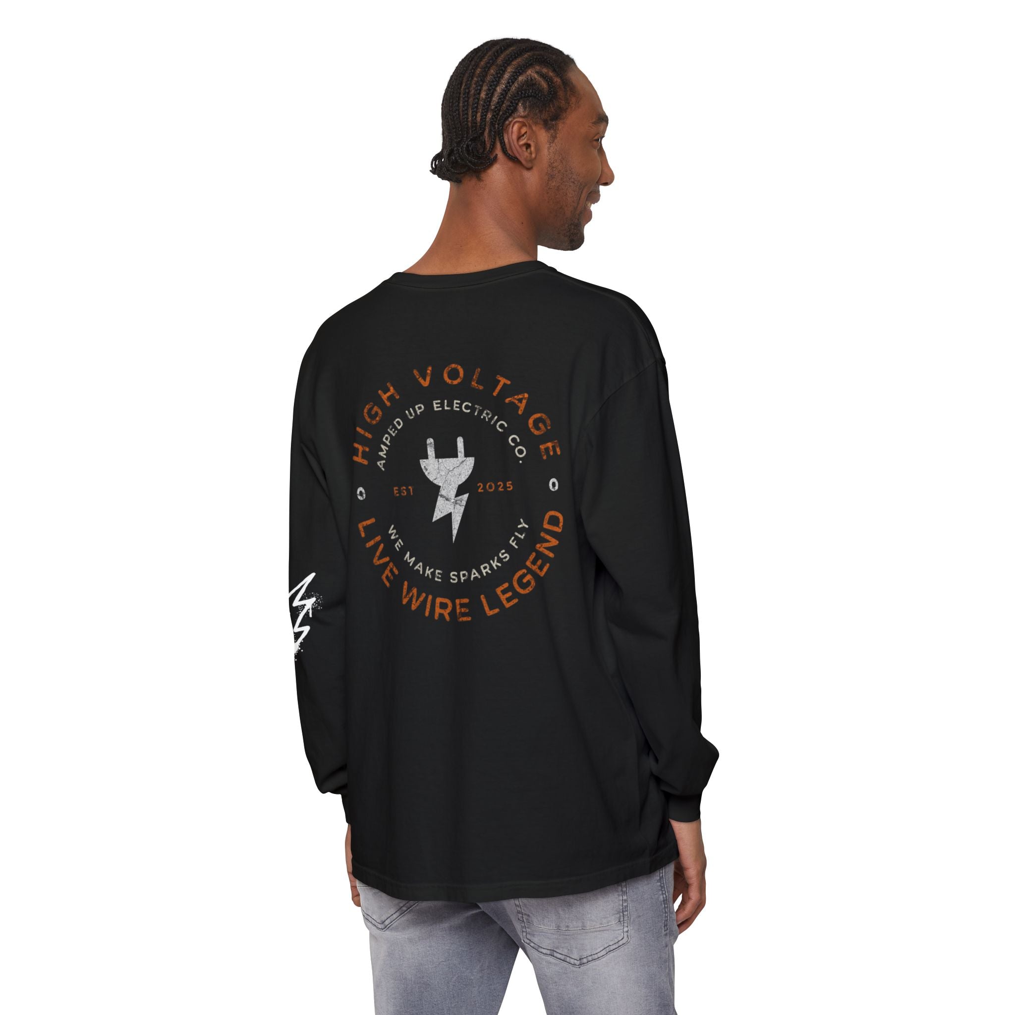 Live Wire Legend Long Sleeve Graphic Tee | High Voltage Lightning Bolt