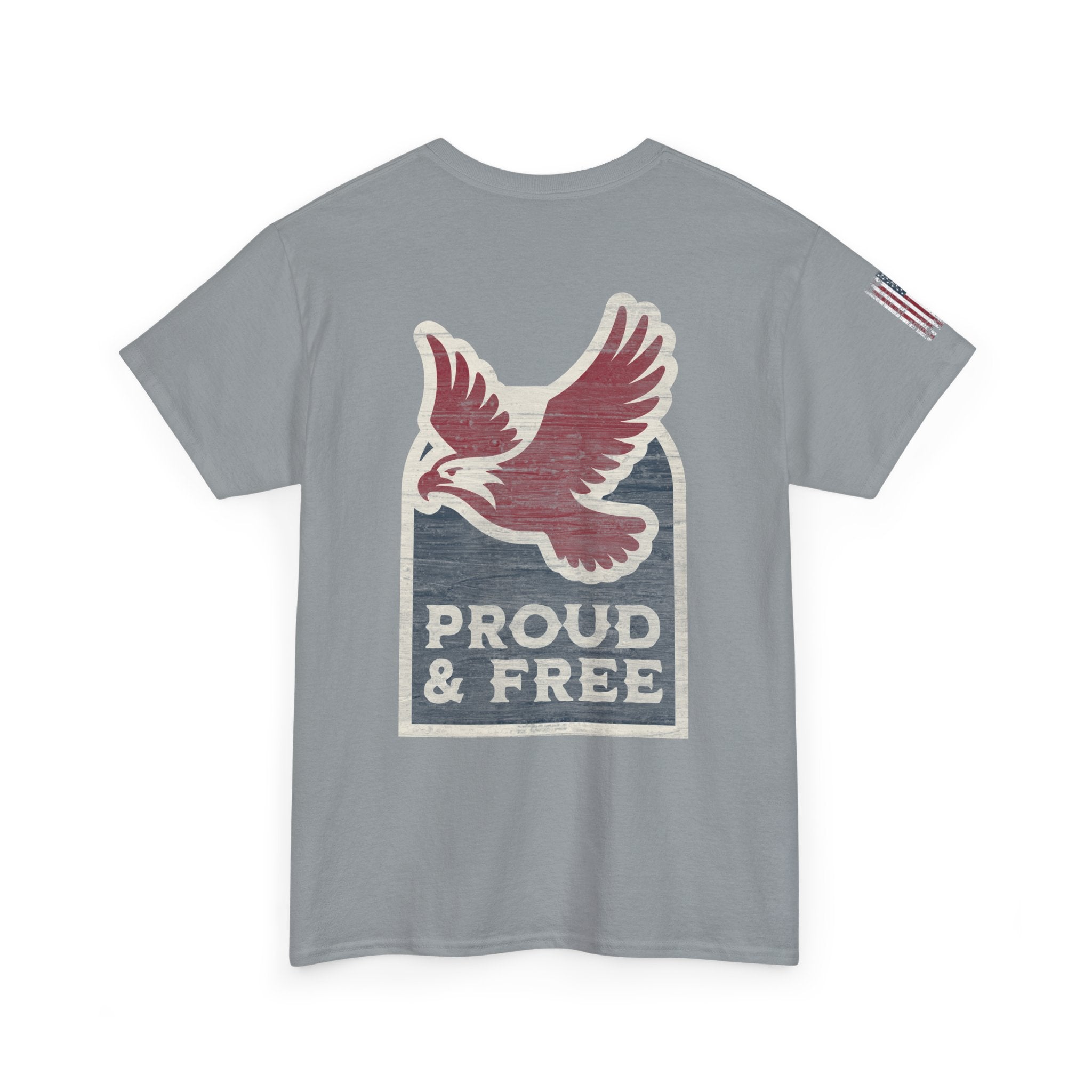 Proud & Free Eagle Graphic Tee | American Tradesman USA Flag T-shirt