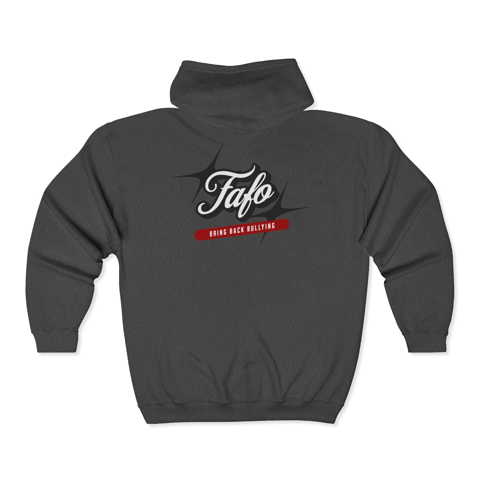 FAFO Retro Script Graphic Full-Zip Hoodie | Hooded Zip-Up Sweatshirt