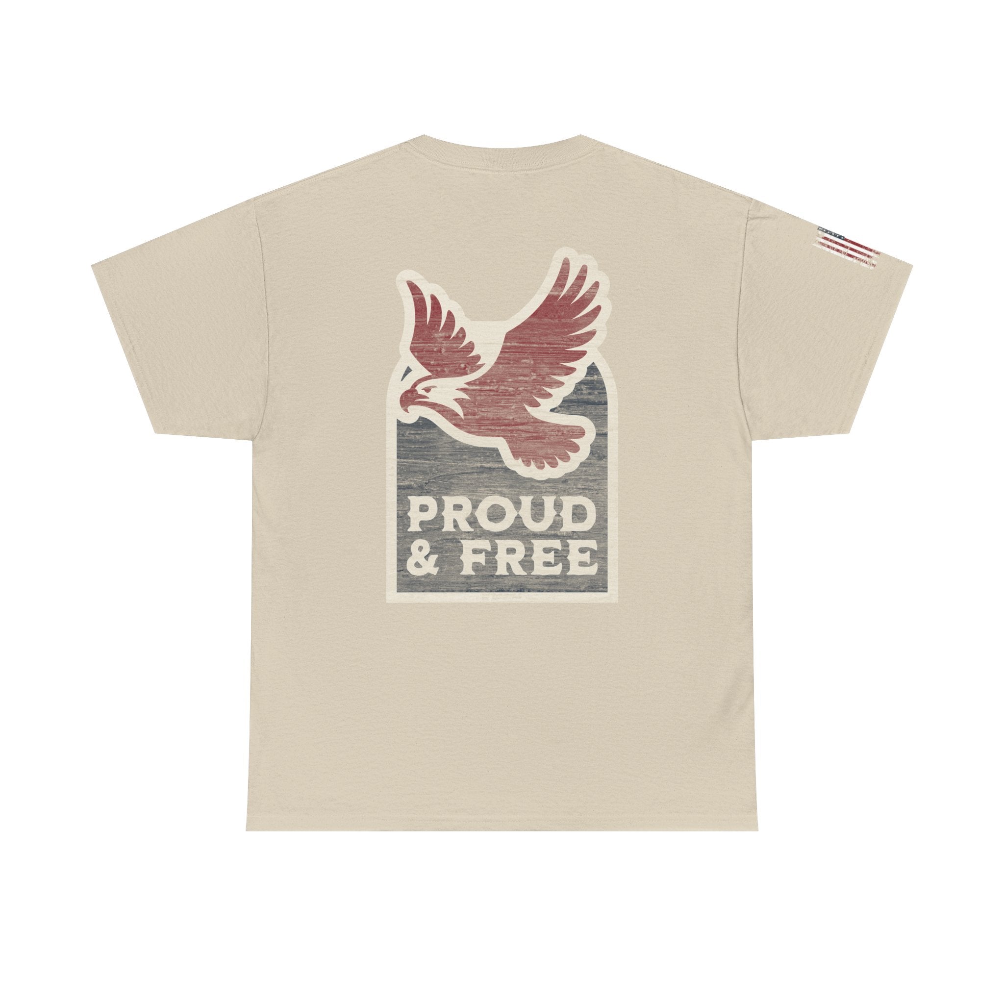 Proud & Free Eagle Graphic Tee | American Tradesman USA Flag T-shirt