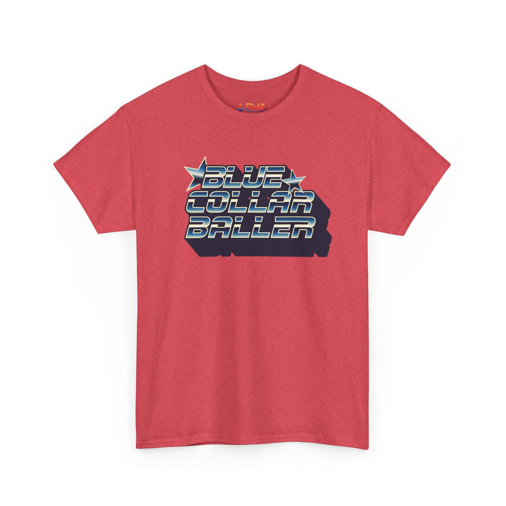 Blue Collar Baller Graphic T-Shirt | Retro 3D Text Workwear Tee