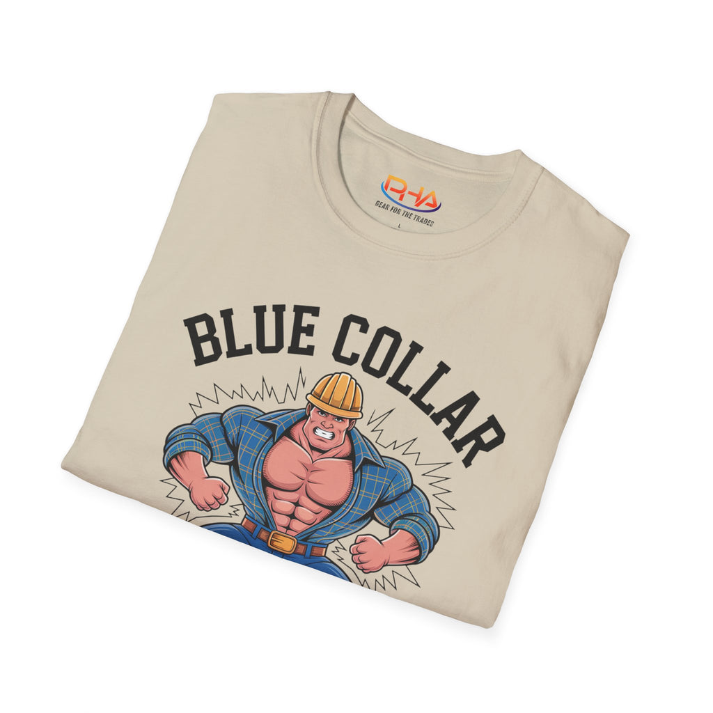 Blue Collar Warrior Graphic Tee | Construction Worker Strongman T-Shirt