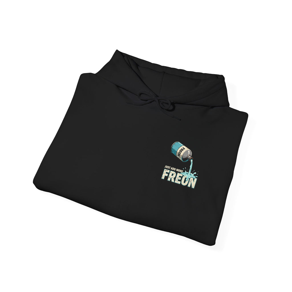 Yeti Tongue Testing HVAC Graphic Hoodie | Freon Refrigerant Humor Pullover