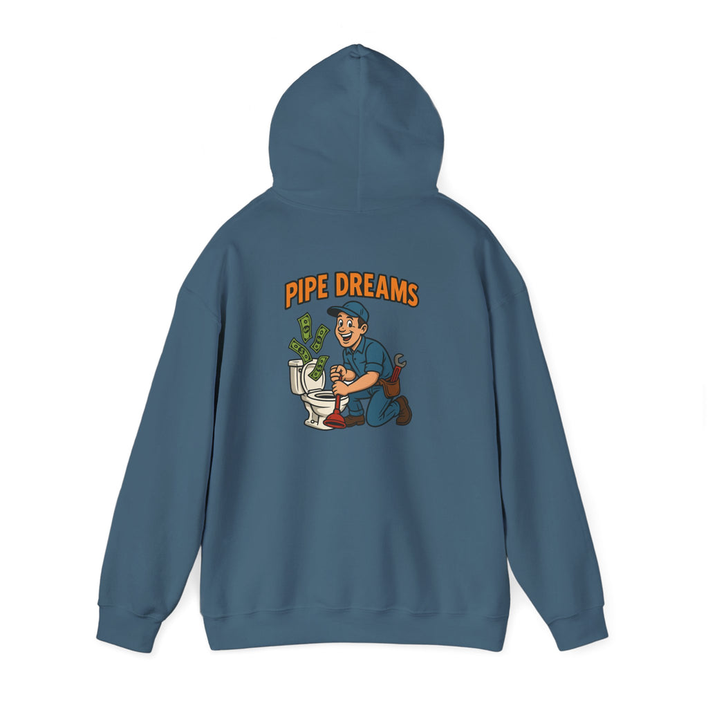 Pipe Dreams Graphic Hoodie | Plumber Money Illustration Hooded Sweatshirt