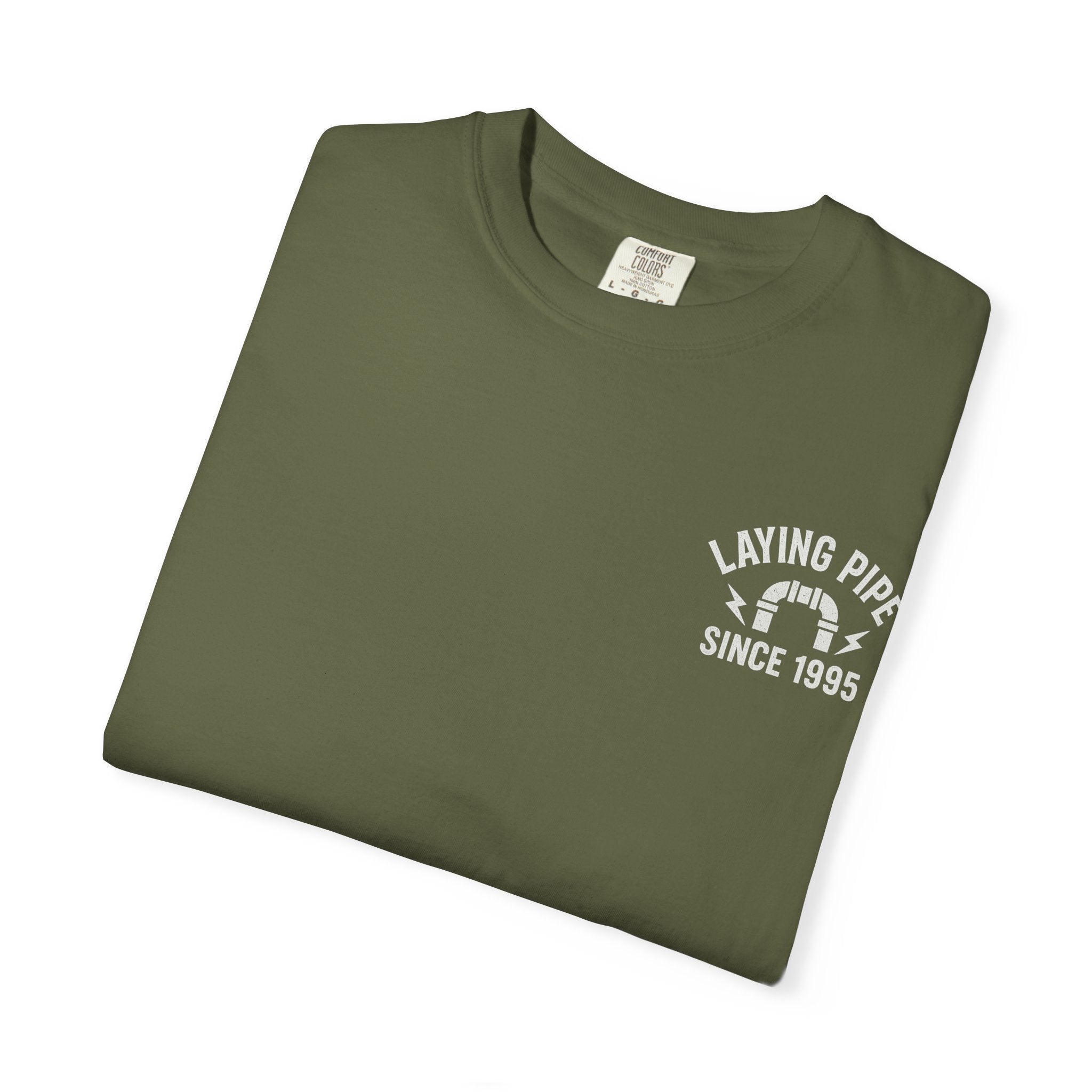 Laying Pipe Since 1995 Graphic Tee | Vintage Plumber Design T-shirt