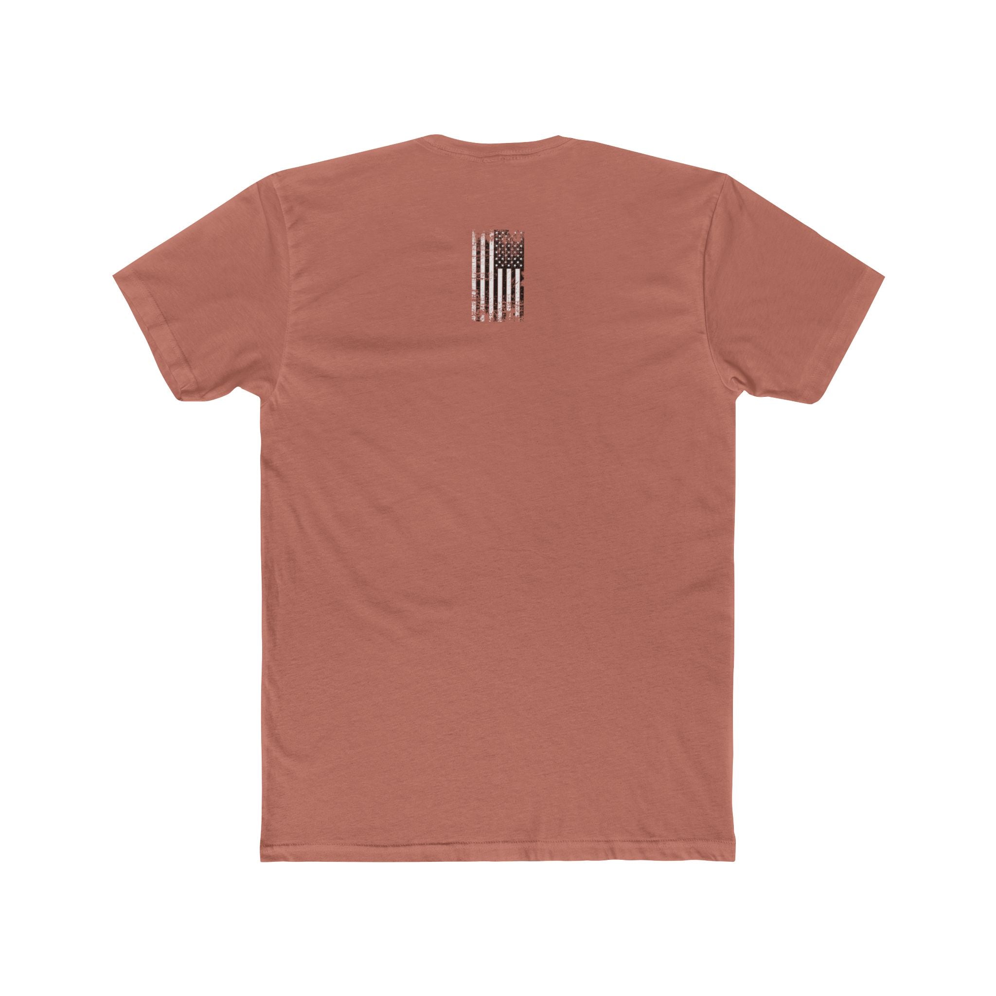 American with Chinese Parts Graphic Tee | Distressed Flag Text Back Workwear T-shirt