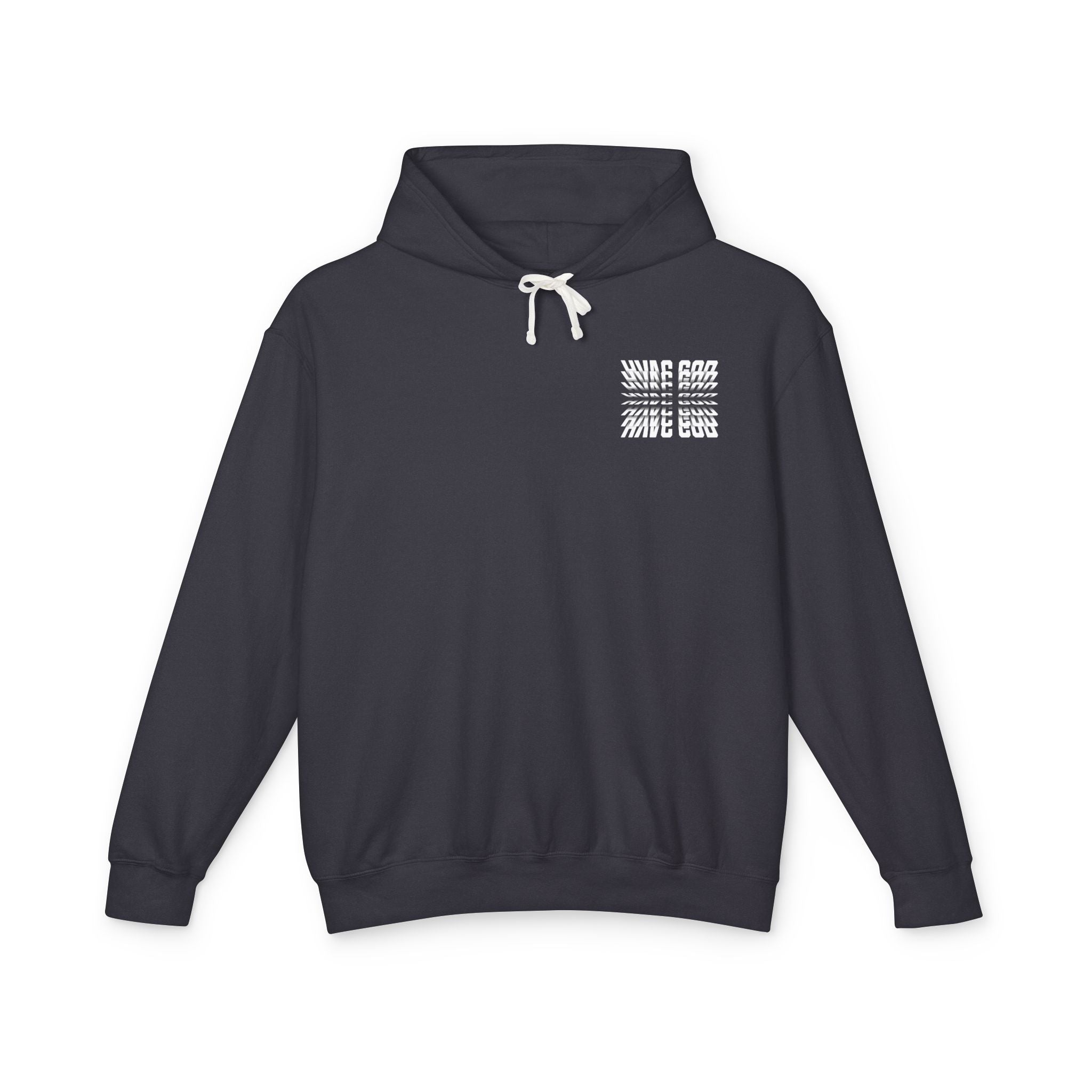 HVAC God Graphic Hoodie | Distorted Wavey Text on Chest & Back