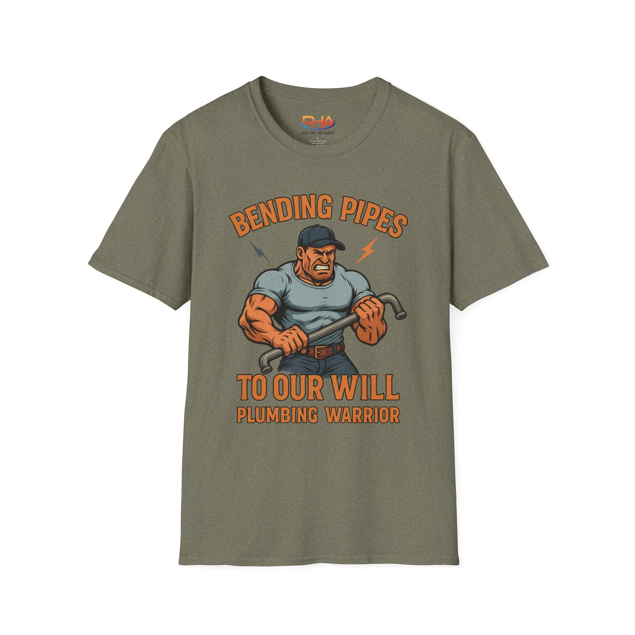 Plumbing Warrior Graphic Tee | Bending Pipes to Our Will Plumber T-Shirt