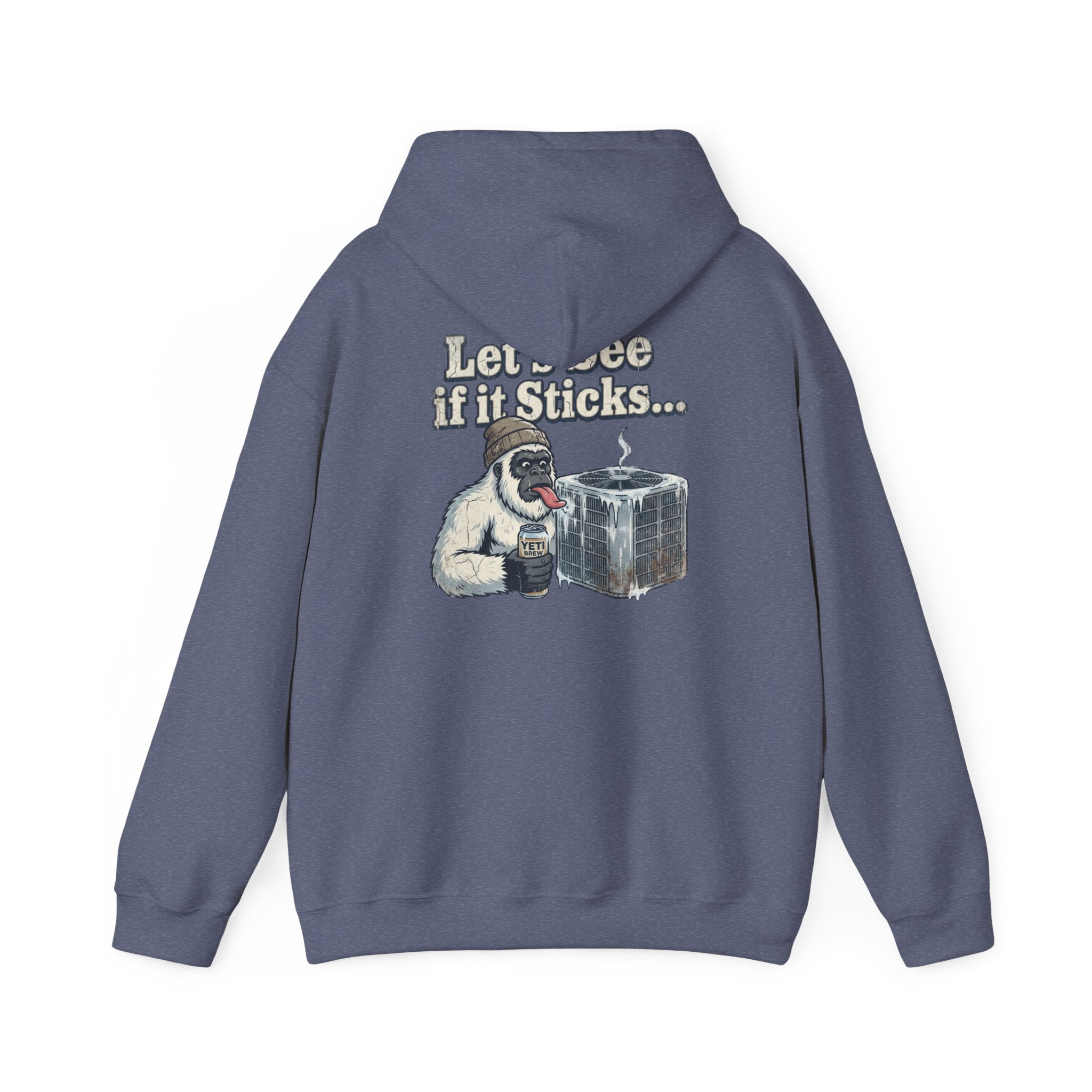 Yeti Tongue Testing HVAC Graphic Hoodie | Freon Refrigerant Humor Pullover