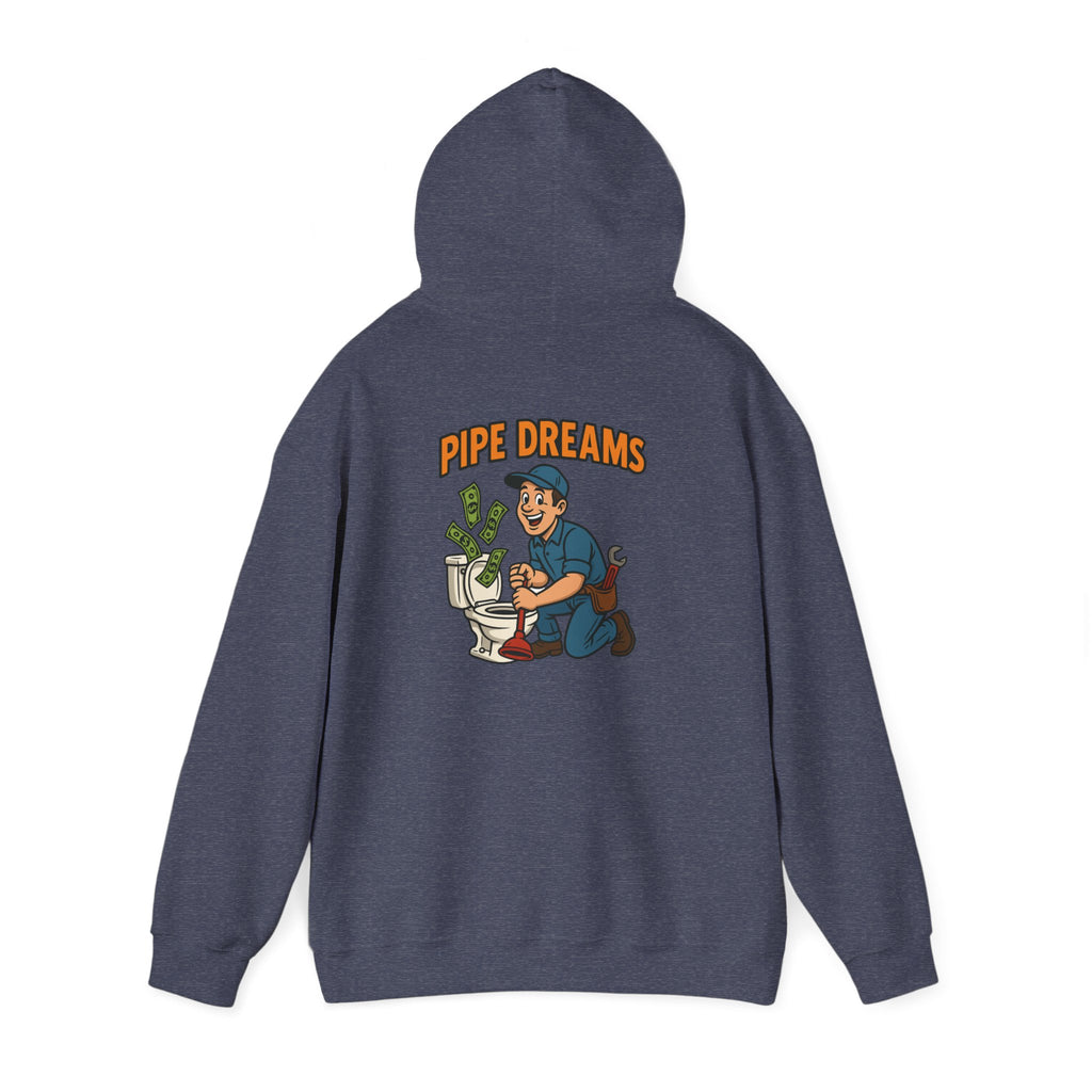 Pipe Dreams Graphic Hoodie | Plumber Money Illustration Hooded Sweatshirt