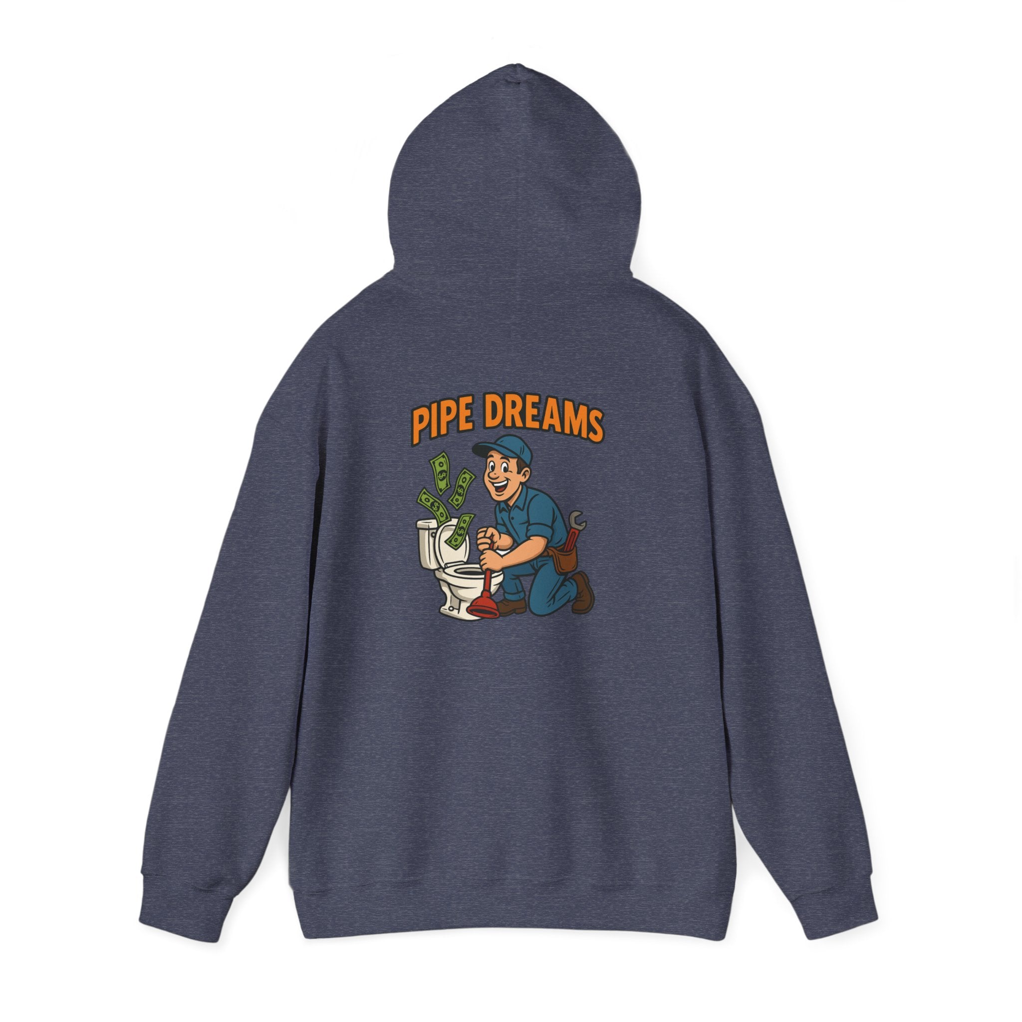 Pipe Dreams Graphic Hoodie | Plumber Money Illustration Hooded Sweatshirt