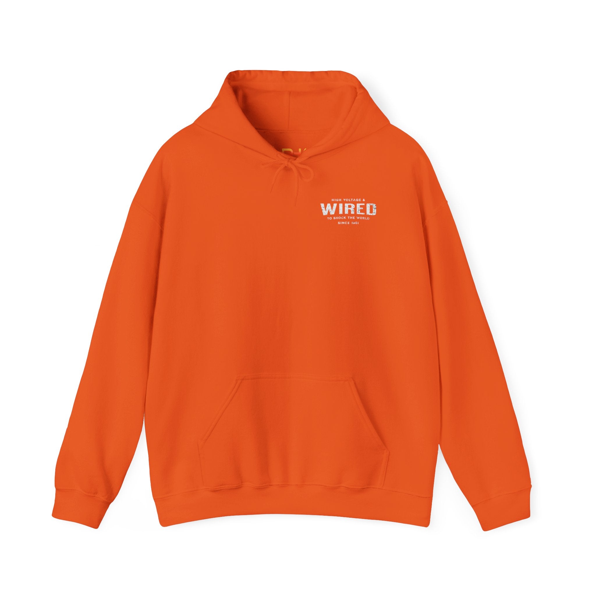 High Voltage & Wired Graphic Hoodie | Retro Distressed Text Pullover Hooded Sweatshirt