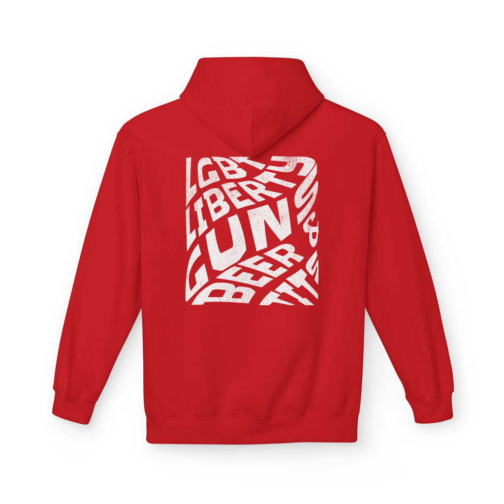 LGBT Ally Graphic Hoodie | "Liberty, Guns, Beer, & T***" Pullover Hooded Sweatshirt