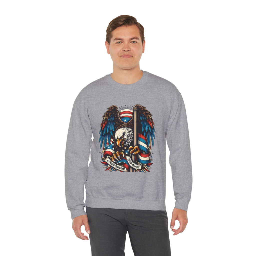 Patriotic Eagle Tradesmen Graphic Sweatshirt | American Flag Tradesmen Design
