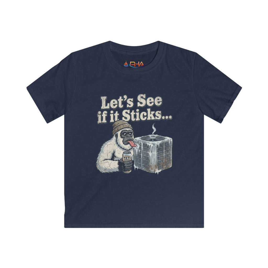 Kids Tee - 'Let's See If It Sticks' Yeti Ice Cube Funny Graphic Shirt