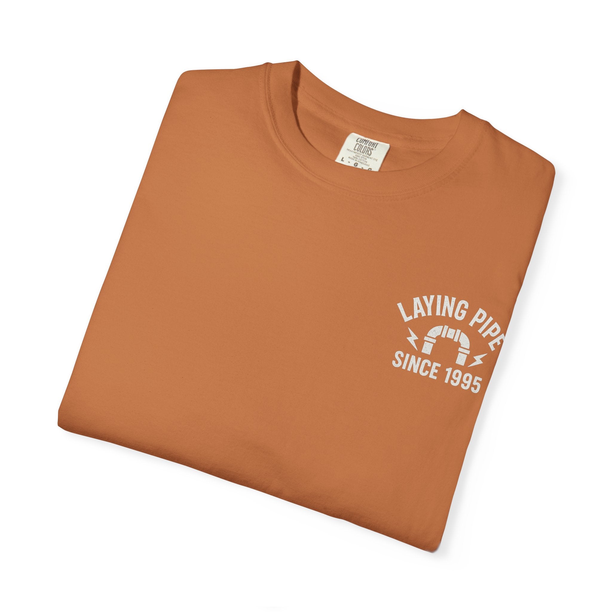Laying Pipe Since 1995 Graphic Tee | Vintage Plumber Design T-shirt