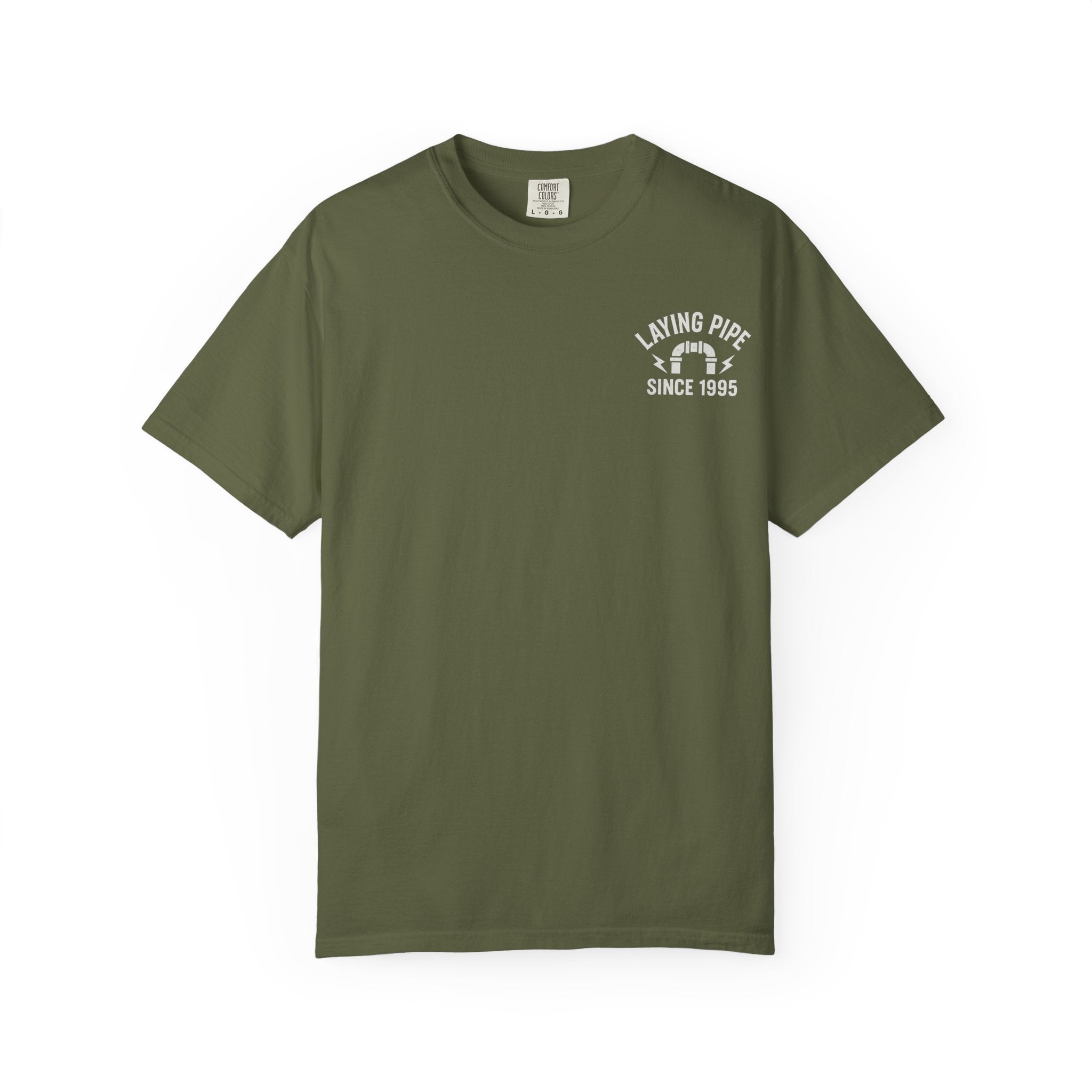 Laying Pipe Since 1995 Graphic Tee | Vintage Plumber Design T-shirt