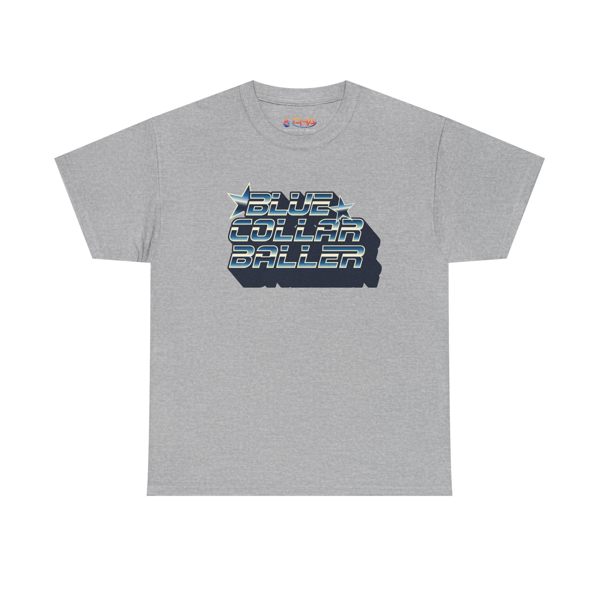 Blue Collar Baller Graphic T-Shirt | Retro 3D Text Workwear Tee