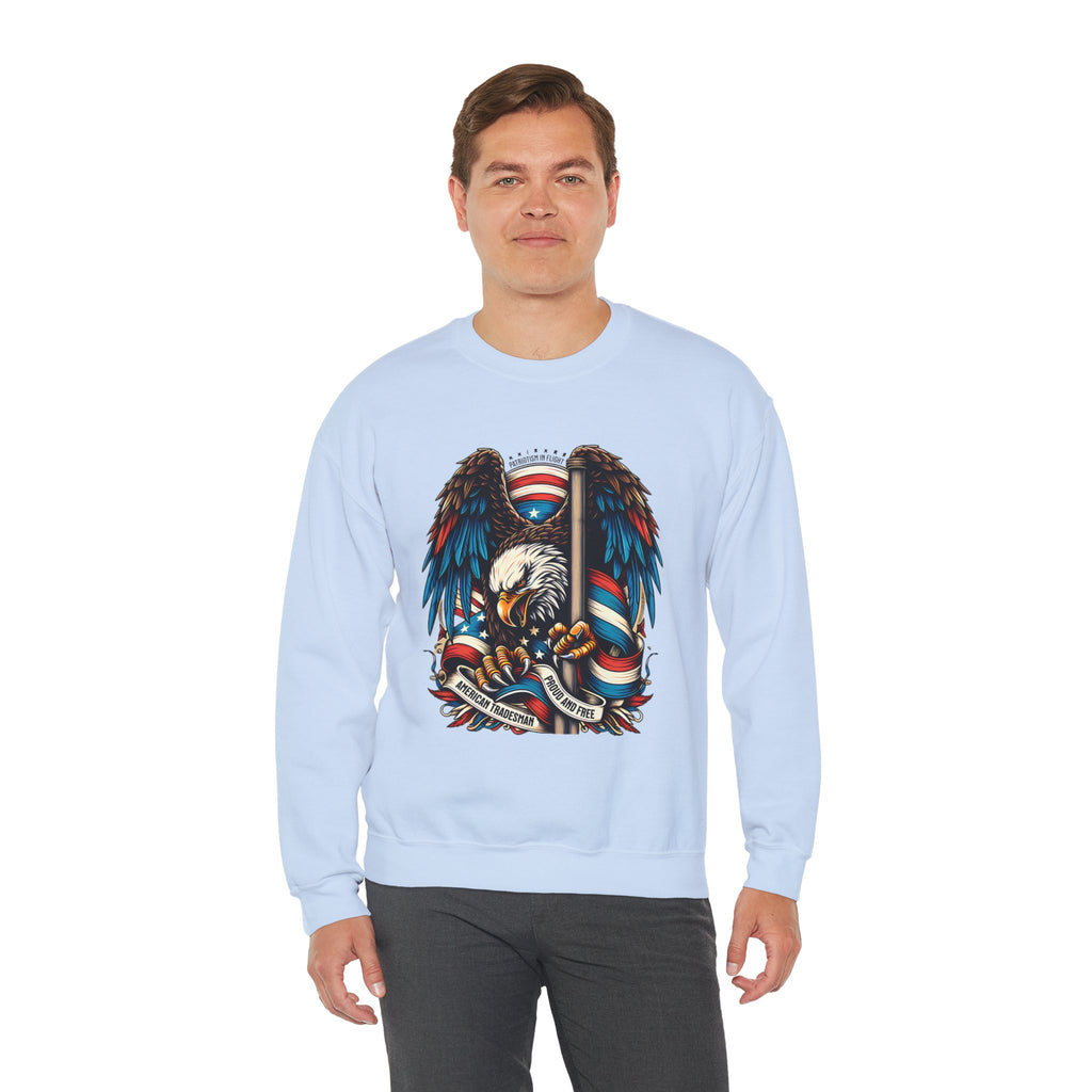 Patriotic Eagle Tradesmen Graphic Sweatshirt | American Flag Tradesmen Design